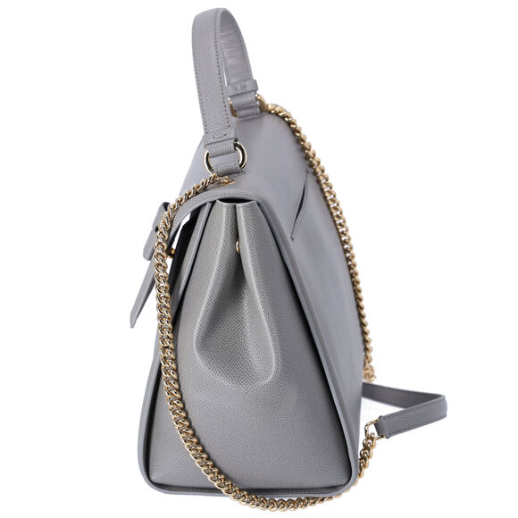 Salvatore Ferragamo Carry Shoulder Bag 21G697 Gray Leather - Picture 3 of 8